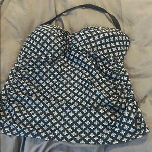 Merona Black and White Swim Top